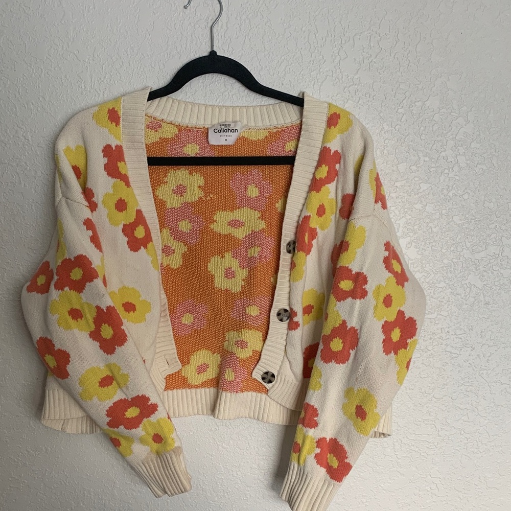 Callahan Floral Cardigan - Cream, Orange, Yellow